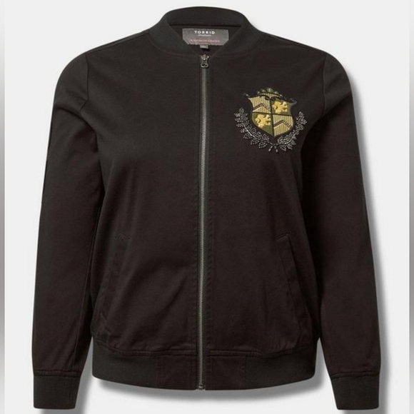 Stretch Twill Bomber Jacket Deep Black Size 2 - Picture 1 of 6